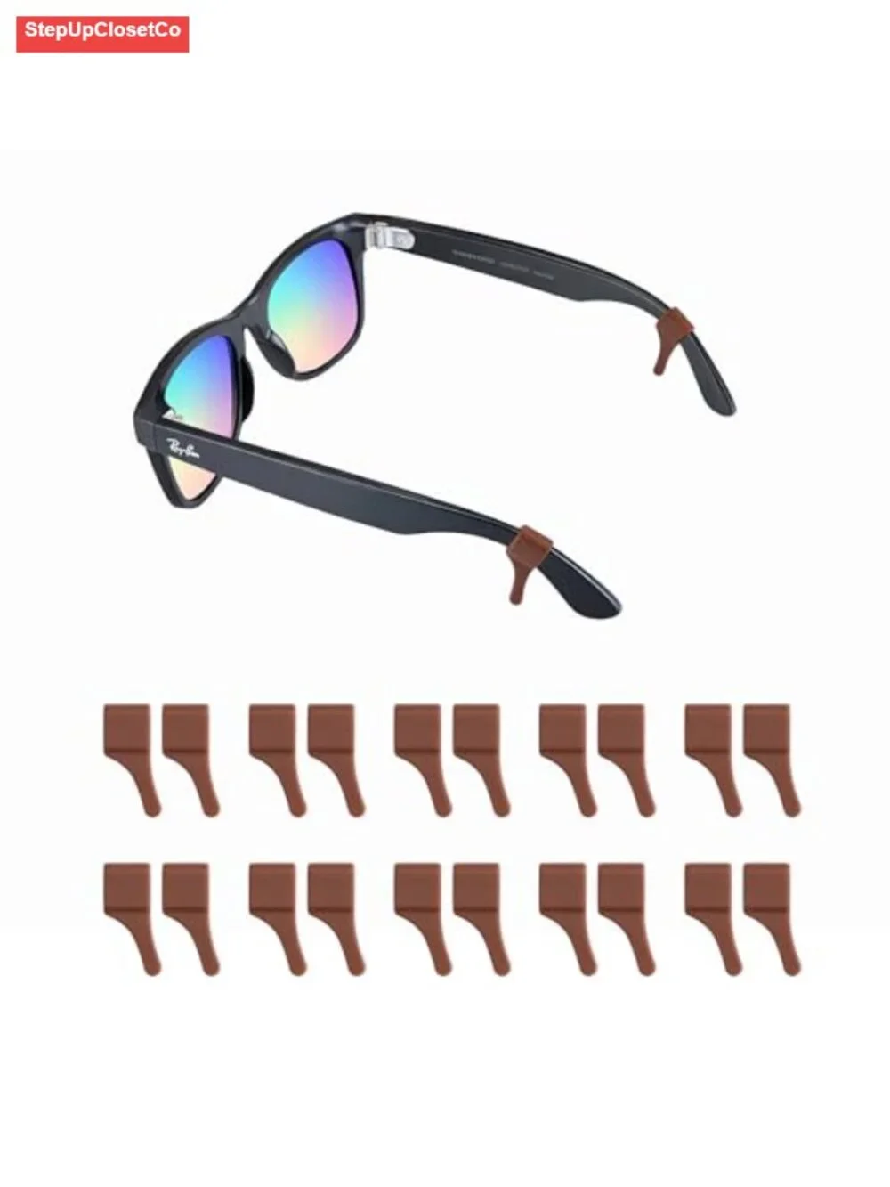 Anti-Slip Silicone Glasses Ear Grips for Ray-Ban Meta & Thick Temples - 10 Pairs